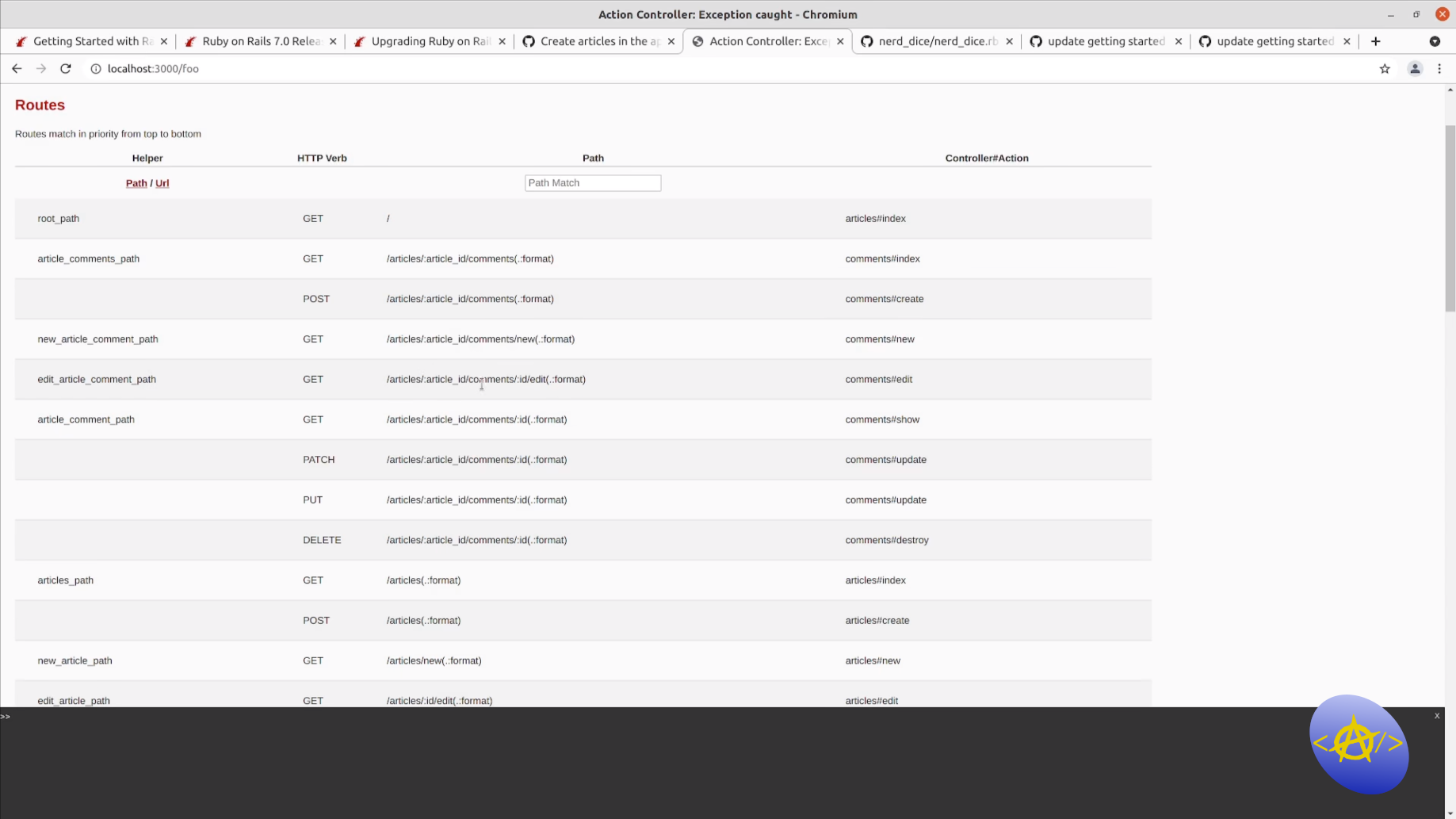 Getting Started with Rails 7 Episode 12: Add a Model and Route for Comments